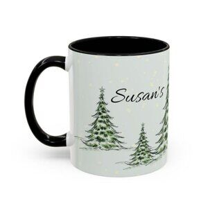 Personalized Name Fall Holiday Garden Christmas Tree Mug - Custom Design